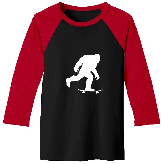 Bigfoot Pet on Skateboard funny Skateboarding Bigfoot3 Baseball Tees