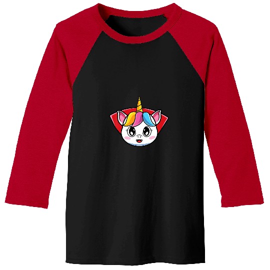 Unicorn Pet Kids Cute Vampire Unicorn Face Costume Funny Halloween Girls Baseball Tees