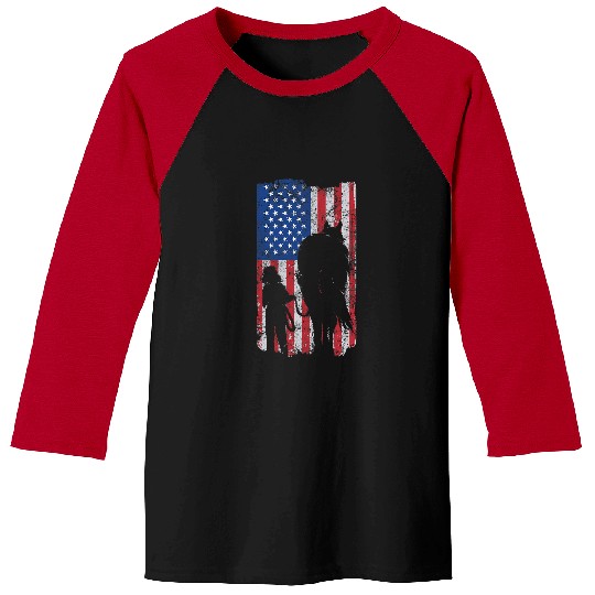 Horse Pet Girl America Merica Horse Proud Baseball Tees