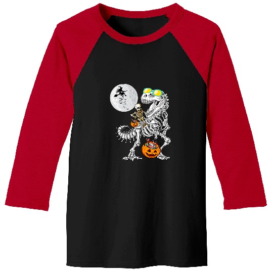 Dinosaur Pet Skull Riding Mummy Dinosaur T rexs Halloween Funny Pumpkin 6 8 Baseball Tees