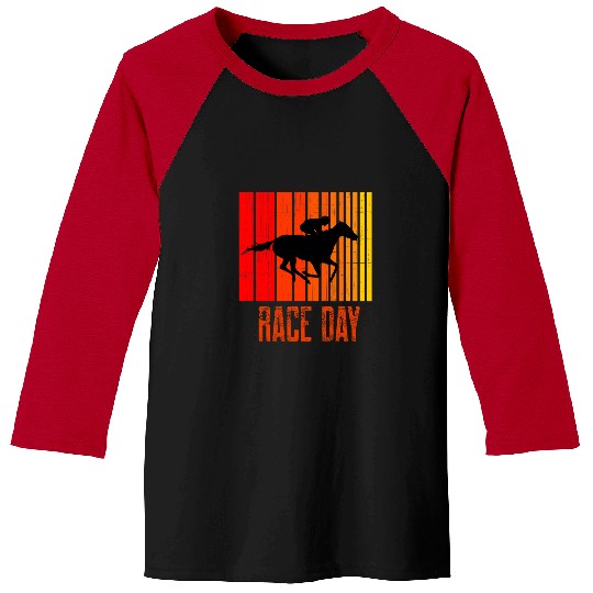 Horse Pet Colorful Horse Racing Artwork 2Vibrant Equestrian Design Baseball Tees