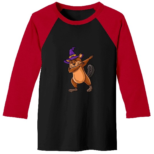 Beaver Pet Dabbings Beaver Witch Baseball Tees