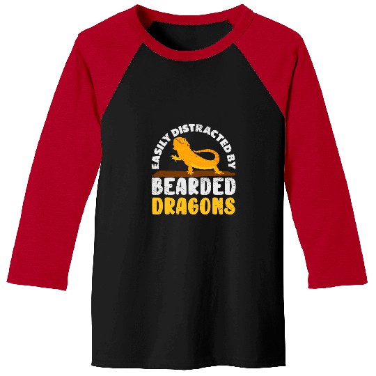 Iguana Pet Easily Distracted by Bearded Dragon Lizard Reptile Iguana Baseball Tees
