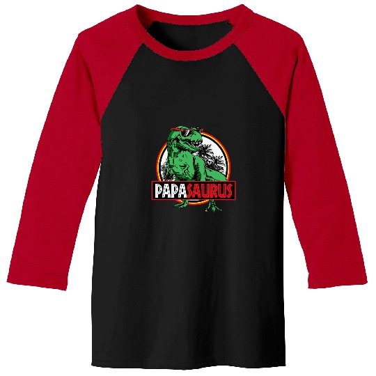 Dinosaur Pet Papasaurus Dino Dinosaur Pregnancy Announcement Fathers Day Baseball Tees