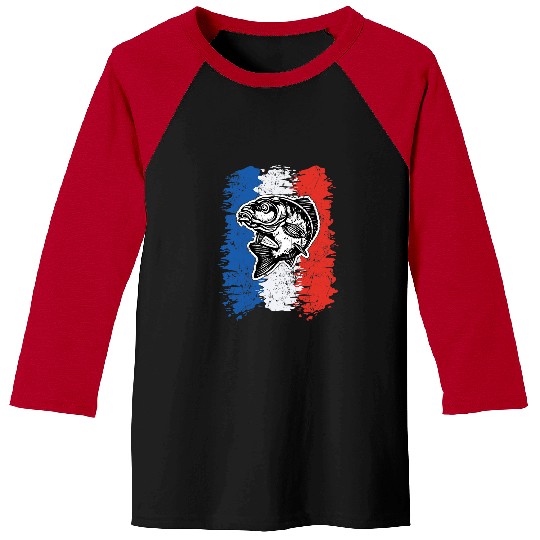 Fishing Fun French Flag France Boys Carp Saying Fishing Baseball Tees