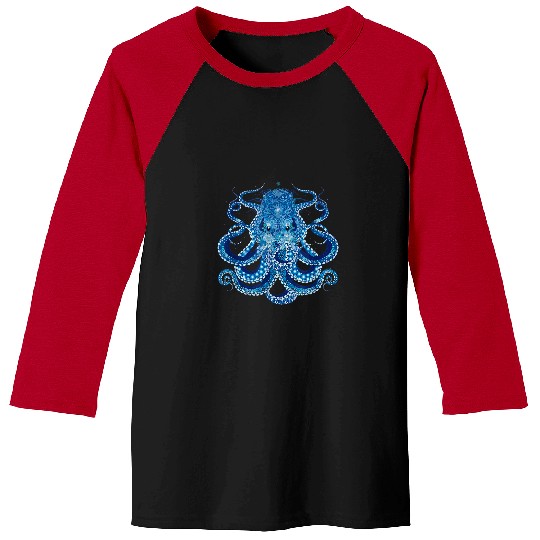 Octopus Pet with corals shells and sea anemones Baseball Tees