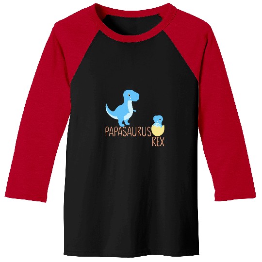 Dinosaur Pet Papasaurus Babysaurus Daddy Baseball Tees