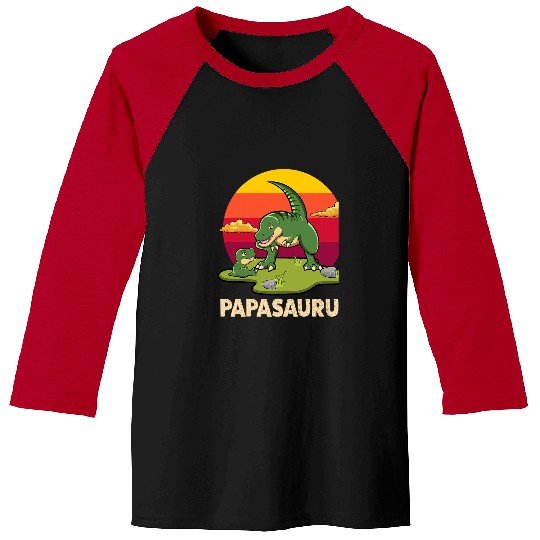 Dinosaur Pet Papa Dino Papasaurus Fathers Day Rex Baseball Tees