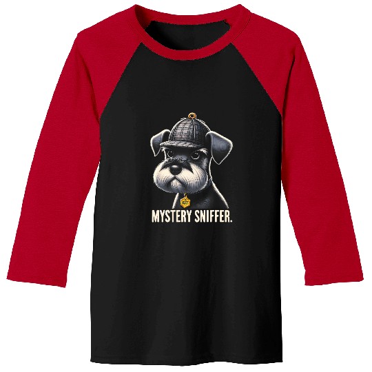 Schnauzer Pet Mystery Sniffer Miniature Schnauzer Dog Funny Graphic Tees Baseball Tees