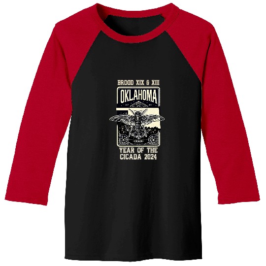 Oklahoma Map Brood XIX Brood XIII Year Of The Cicada 2024 Baseball Tees