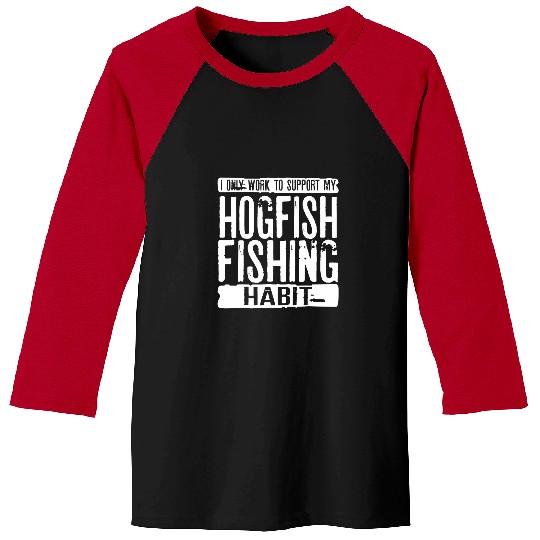 Fishing Fun Hogfish Apparel Funny Hog Fish Fishermen Design Baseball Tees