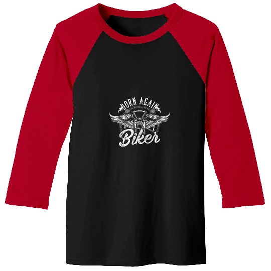 Born Again Biker Angel Wings Men Motorcycle Jesus Baseball Tees
