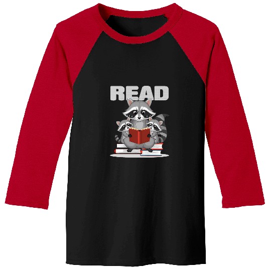 Book Fun Animals Raccoon Reading Book Librarian Across America Kids 2 Baseball Tees