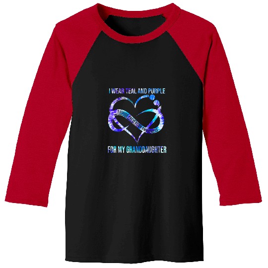 suicides Prevention 988 Ribbon I Wear Teal Purple For Granddaughter Baseball Tees