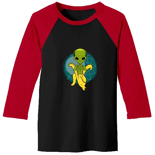 Aliens UFO banana peeling Banana Baseball Tees