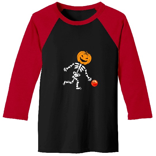 Discover Sport Bowling Cute Pumpkin Skeletons Bowling Player Halloween Costumes Baseball Tees