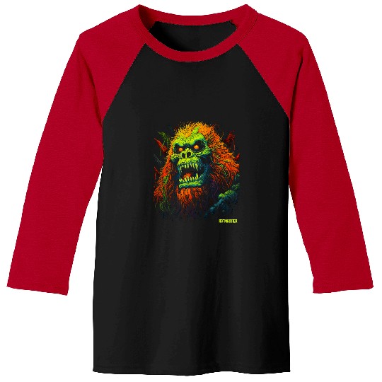 Bigfoot Pet Otherworldly Creatures Cosmic Gateway Abstract Sasquatch Baseball Tees