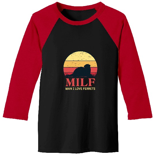 Ferret Pet Mom Dad Mustela Nigripes 44 Baseball Tees