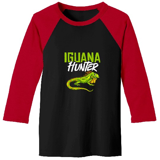 Iguana Pet Cage Hunting Reptile Baseball Tees