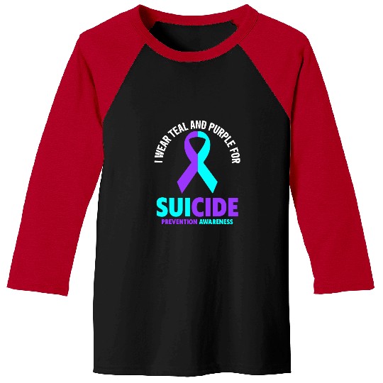 suicides Prevention 988 Ribbon I Wear Teal And Purple For Baseball Tees