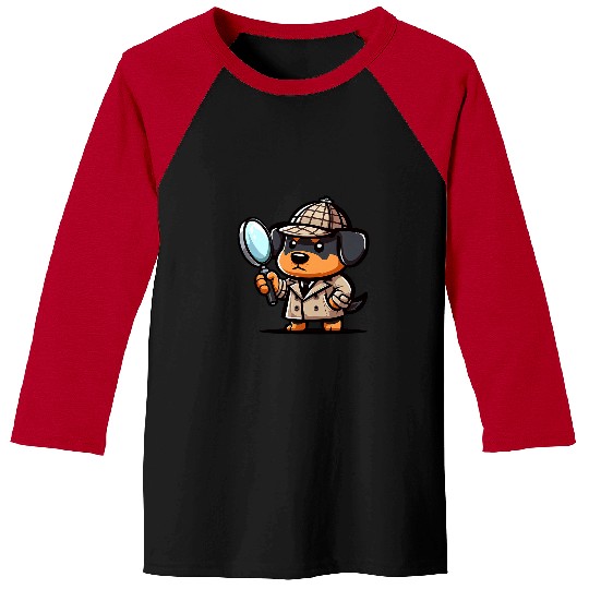 Rottweiler Pet Detective Funny Dog Mystery Baseball Tees