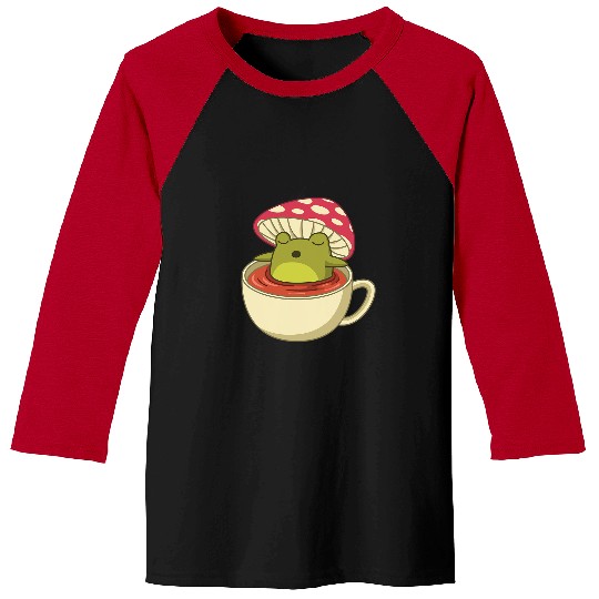 Frog Pet Cottagecore Mushroom Forest Frog Toad Tea Mycology Fungus Baseball Tees