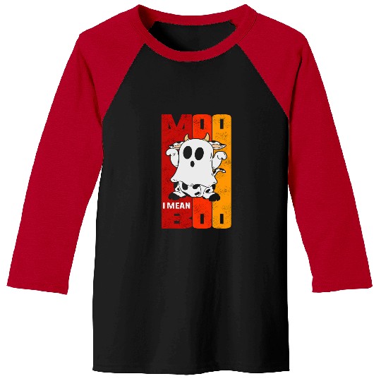 Cow Pet Moo I Mean Boo ghosts Cow Kids Boys Girl Men Women Halloween Baseball Tees