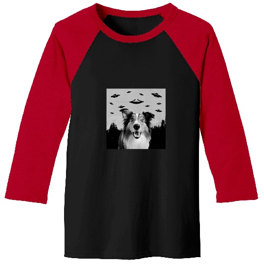 Shetland Sheepdog Pet Alien UFO Funny Shetland Sheepdog Sheltie Dog Lover Men Kids Baseball Tees