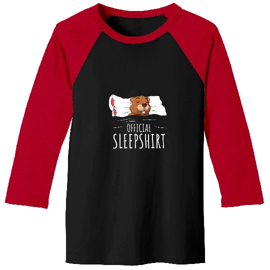 Beaver Pet Sleeping Beaver Lover Official Sleep Baseball Tees