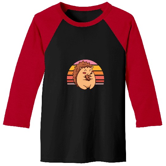 Hedgehog Pet Little Hedgehogs eats cookie Baseball Tees