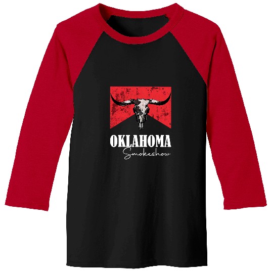 Cow Pet Boho Bull Skull Cow Oklahoma Smokeshow Western Country Baseball Tees