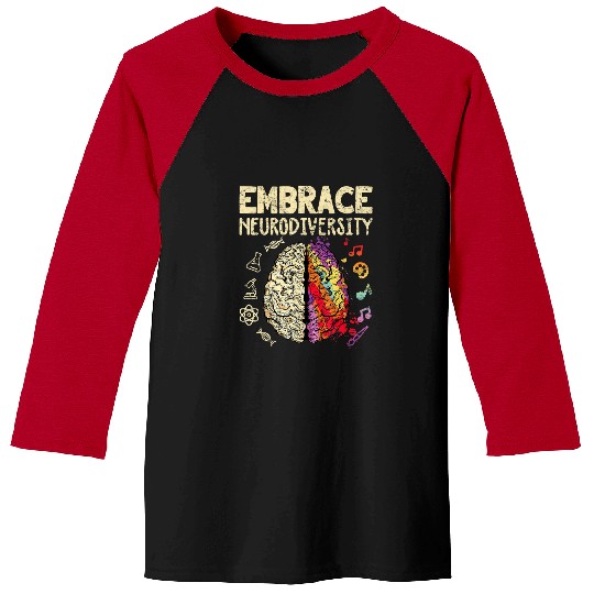 Autism Puzzle Neurodiversity Embrace Autism Awareness Spectrum ASD ADHD Baseball Tees