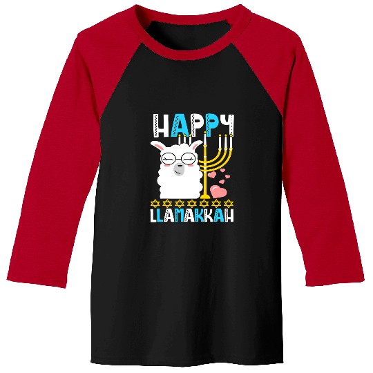 Llama Pet Funny Happy Llamakkah Hanukkah Chanukah  Jewish Llama Baseball Tees