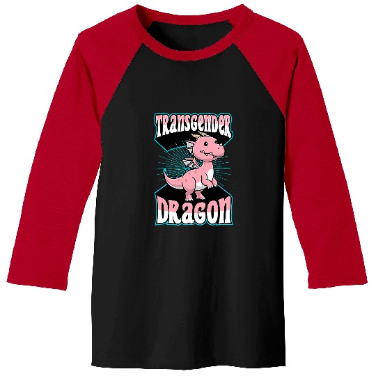 Dragon Pet Transgender Dragon LGBTQ Mythical Transgender Pride Flag Baseball Tees