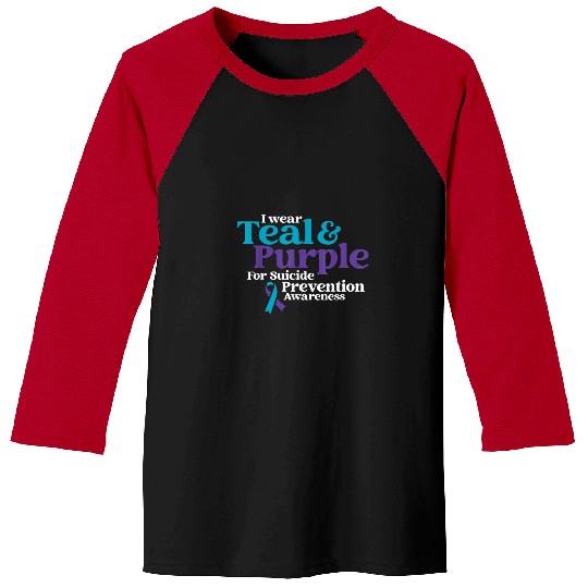 suicides Prevention 988 Ribbon I wear Teal Purple For suicides Prevention Awareness 1 Baseball Tees