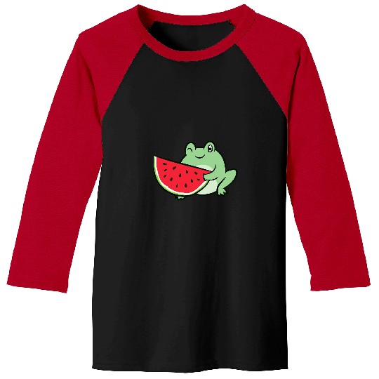 Frog Pet Watermelon Summer Watermelon Frog Baseball Tees
