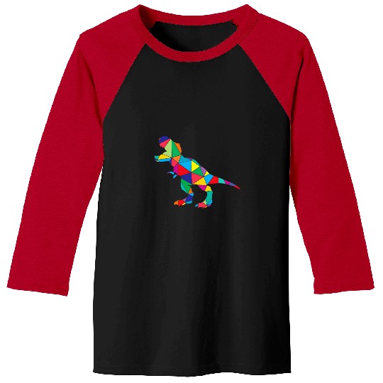 Dinosaur Pet Low Poly Art Dinosaur Geometric Polygon Art TRex Baseball Tees