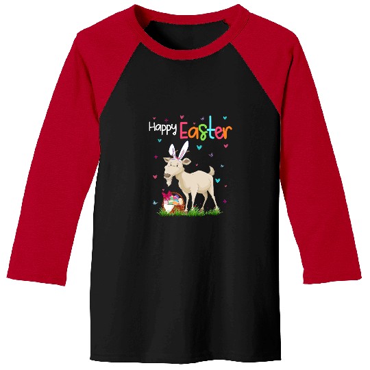 Goats Pet Happy Easter Cute Bunny Goats Cute Easter Baseball Tees