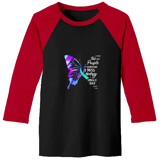 suicides Prevention 988 Ribbon I Wear Teal Purple For Memorial Baseball Tees