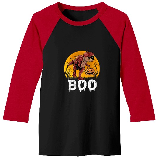 Dinosaur Pet Mummy Dinosaur T rexs Halloween Funny Pumpkin Red Moon Baseball Tees