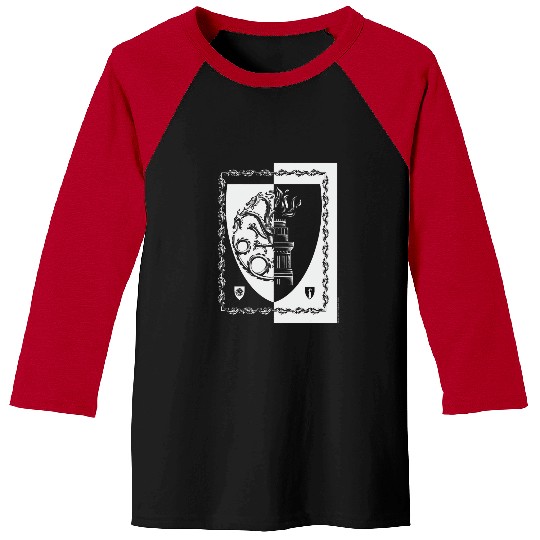 Dragon Pet House of the Dragon White Split Shield Frame Baseball Tees