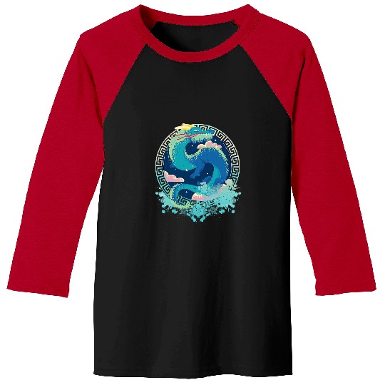 Dragon Pet Vaporwave Japanese retro dragon Japanese art 06 Baseball Tees