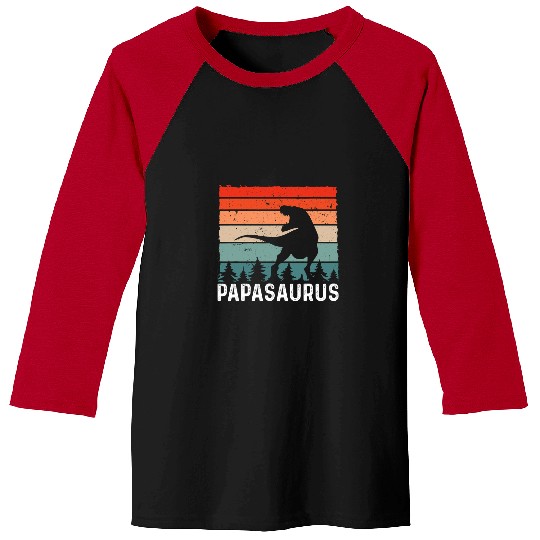 Dinosaur Pet Papasaurus Tyrannosaurus rexs Dinosaur Fan Fathers Day 2 Baseball Tees