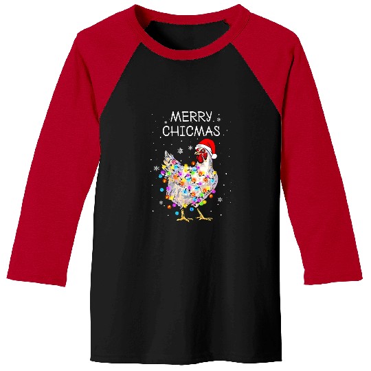 Chicken Pet Merry Chicmas Christmas Light Baseball Tees