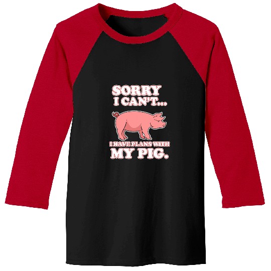 Pig Pet Plans With Pig Ironic Farmer Farm Animal Baseball Tees
