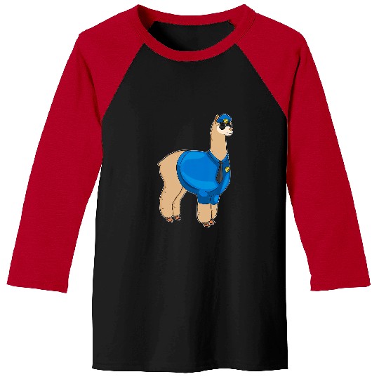 Llama Pet Cop Police Baseball Tees