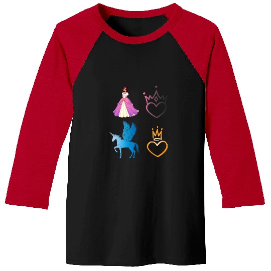Unicorn Pet Designed by Ella Kids Unicorn Princess Crown Fantasy Baseball Tees
