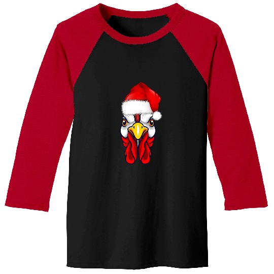 Chicken Pet Face Christmas Lights Ugly PajamaSanta Hat xmass Baseball Tees