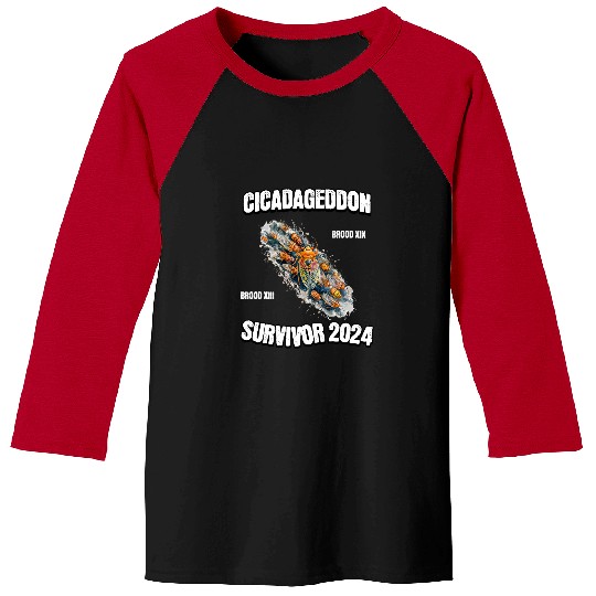 Cicada Brood Design for Entomologist and Bug Lovers Baseball Tees