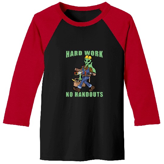 Aliens UFO Blue Collar Hard Work No Handouts Alien Worker Labor Day Baseball Tees